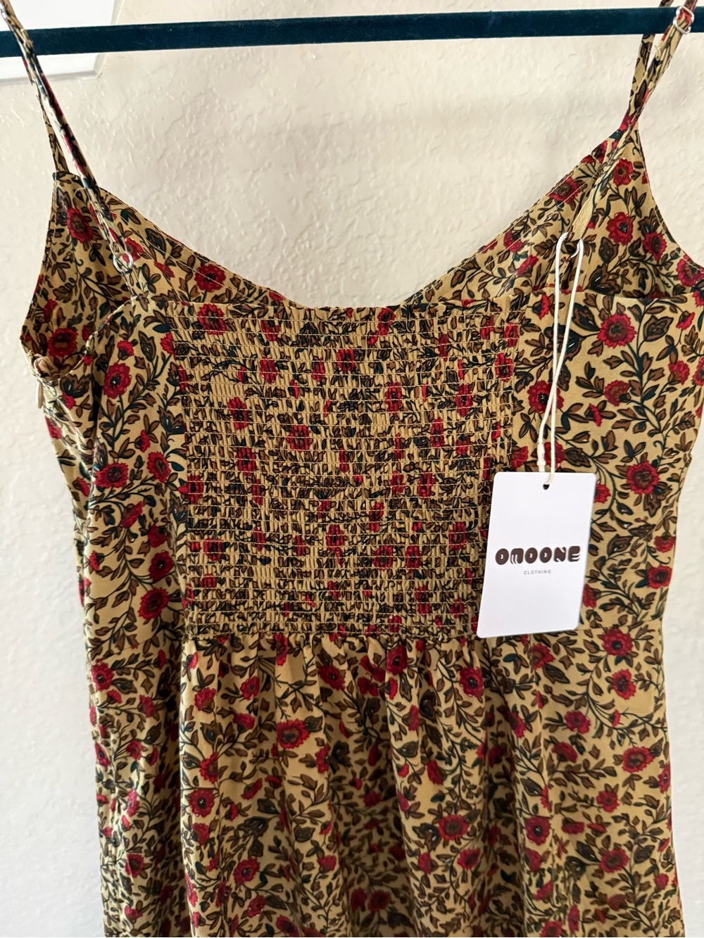 NWT Floral Slip Midi Dress in Green and Red (m) - Picture 7 of 7